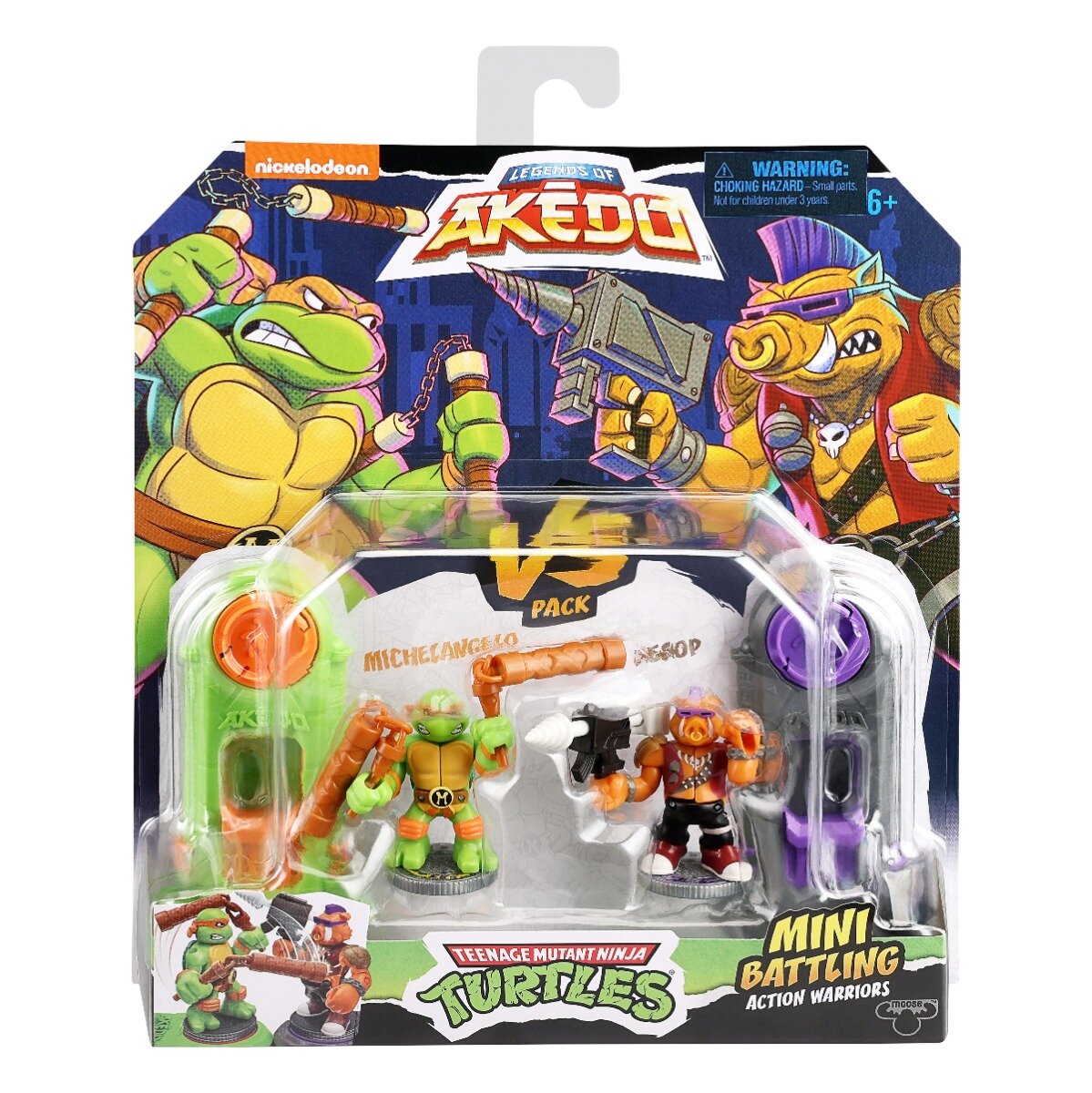 Akedo Set 2 figurine Testoasele Ninja Michelangelo Vs Bebop S1