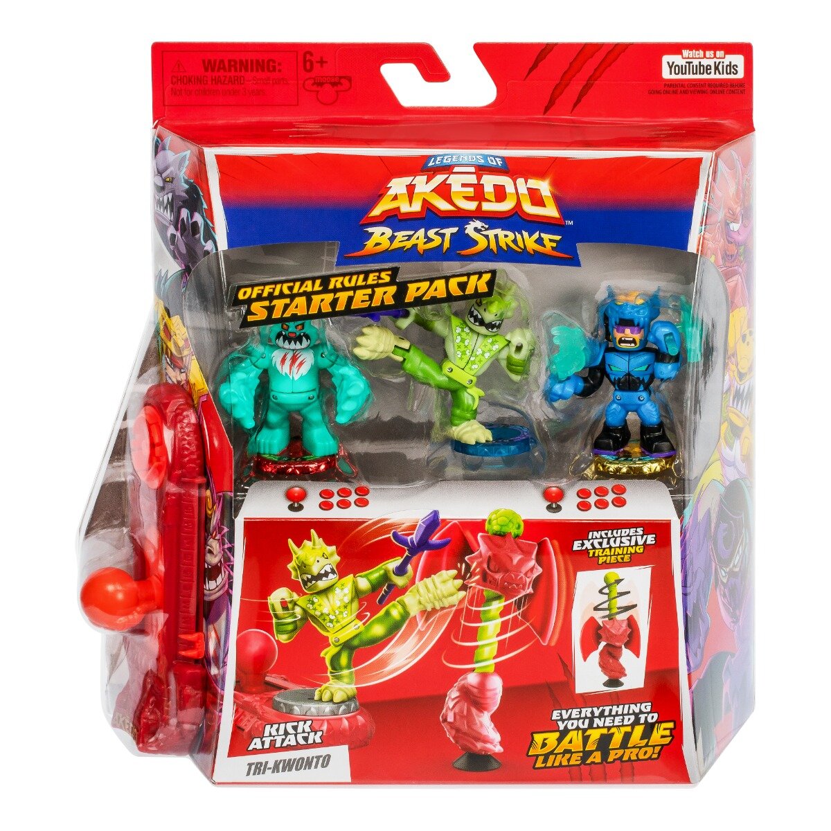 Akedo Set 3 figurine Beast Strike Starter Pack Tri-Kwonto S6