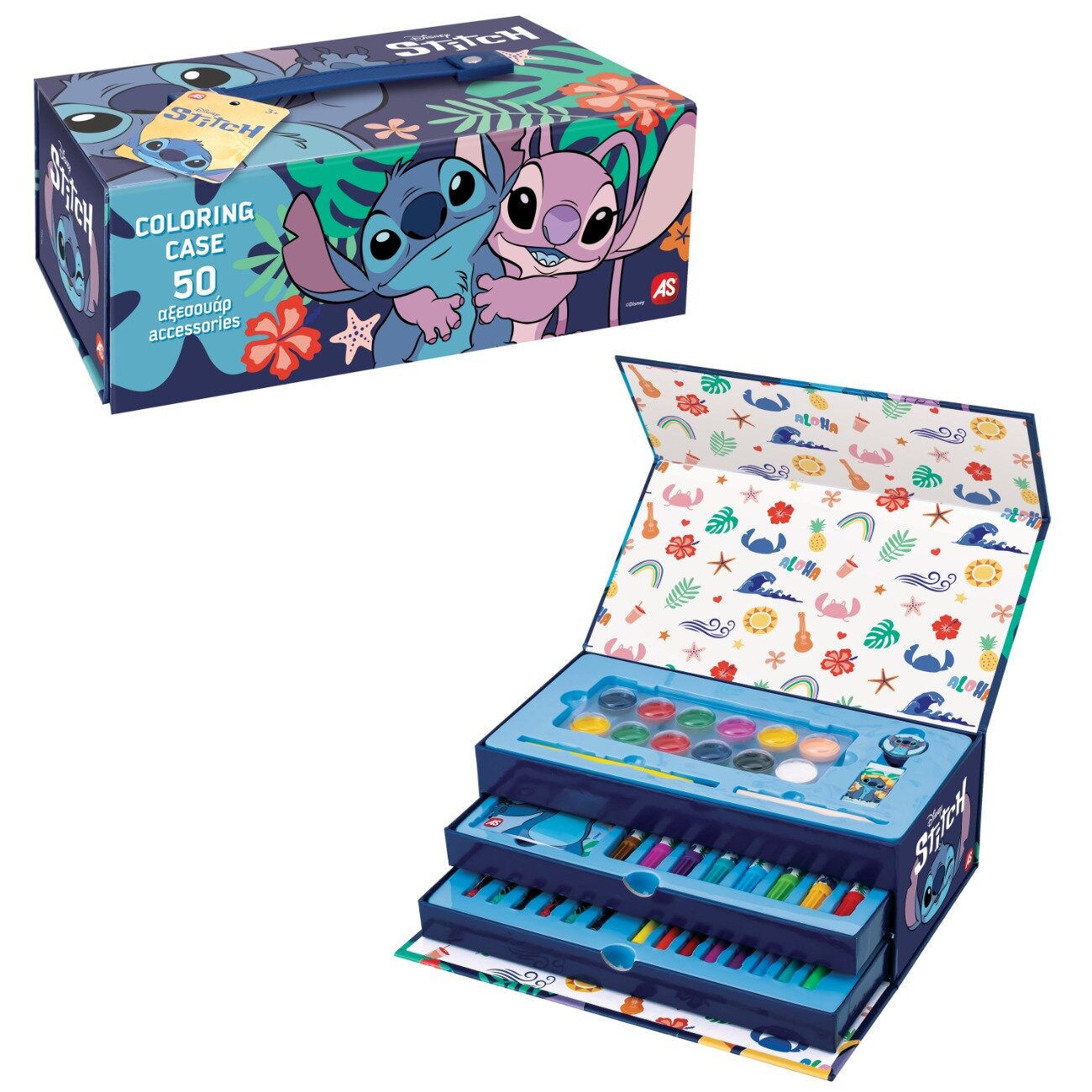 As Company Set de colorat in trusa Disney Stitch 50 piese