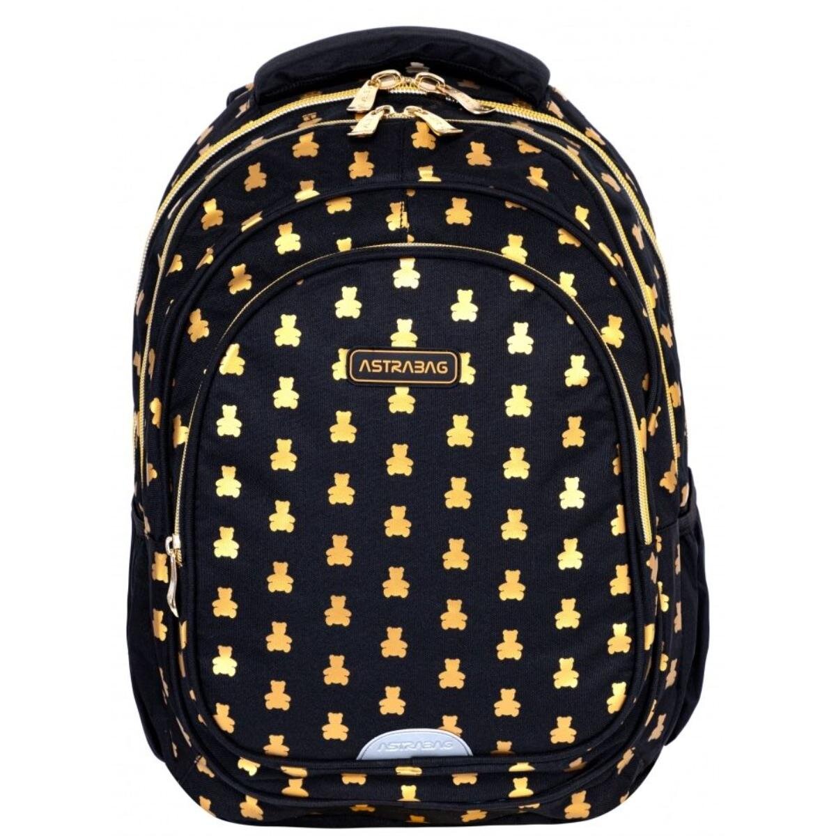 AstraBag Ghiozdan cu 3 compartimente Golden Teddy