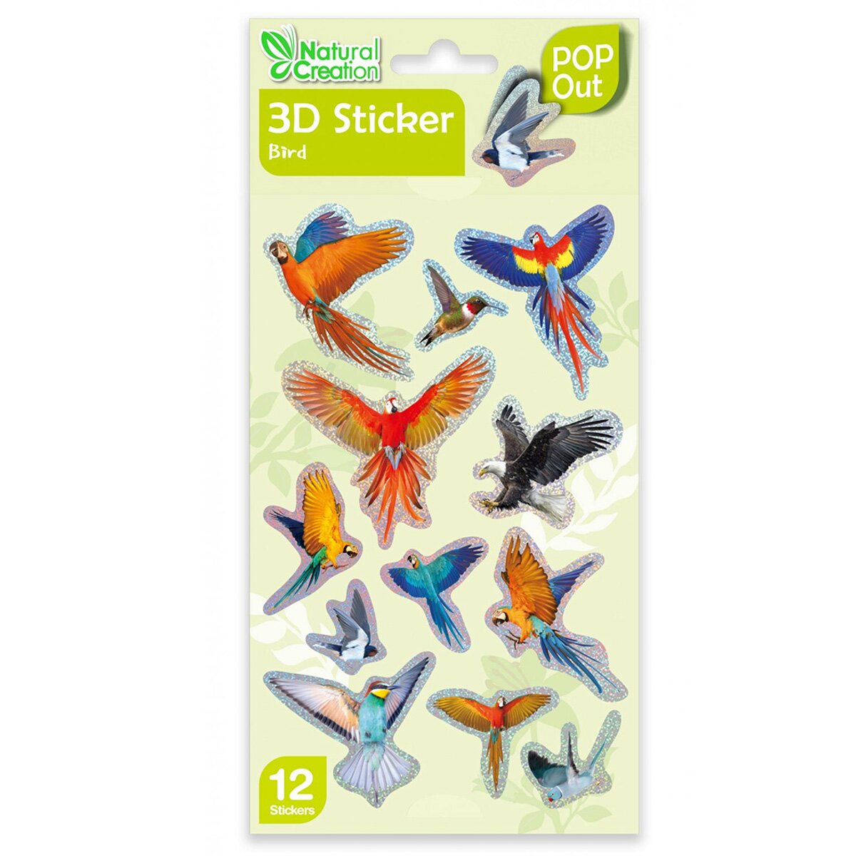 Avenir Abtibilduri 3D Natural Creation Pop Out Pasari 12 bucati