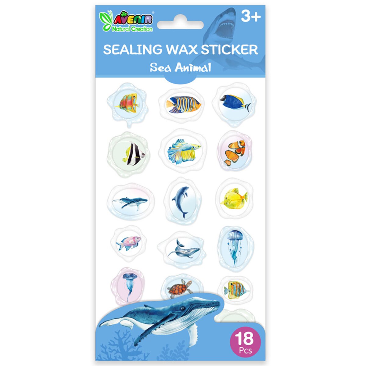 Avenir Abtibilduri imitatie sigiliu Natural Creation Animale Subacvatice 18 bucati