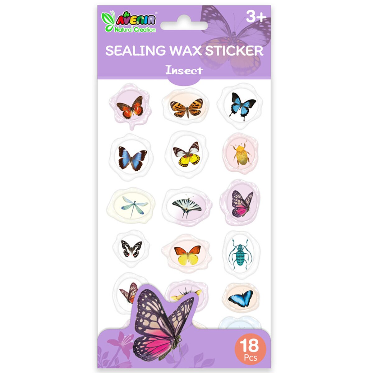 Avenir Abtibilduri imitatie sigiliu Natural Creation Insecte 18 bucati