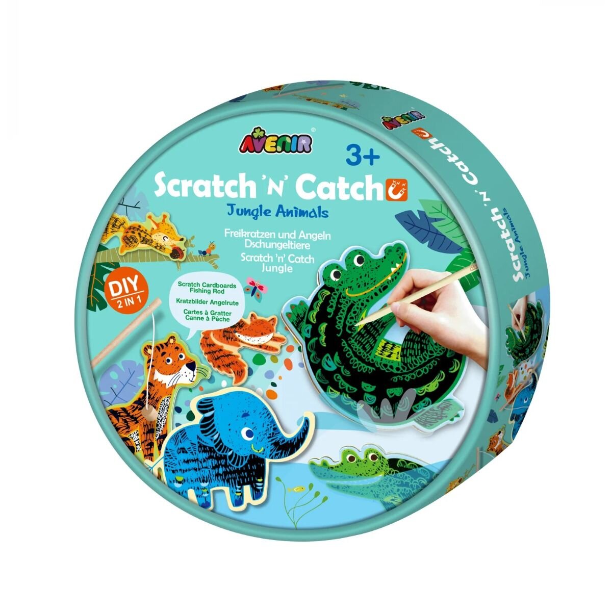 Avenir Joc de pescuit 2in1 razuibil Scratch n Catch Animale jungla