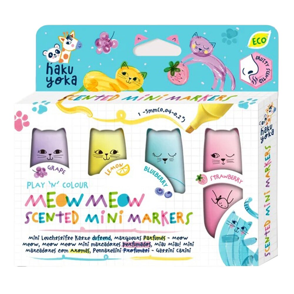 Avenir Set 4 mini markere parfumate Meow Meow