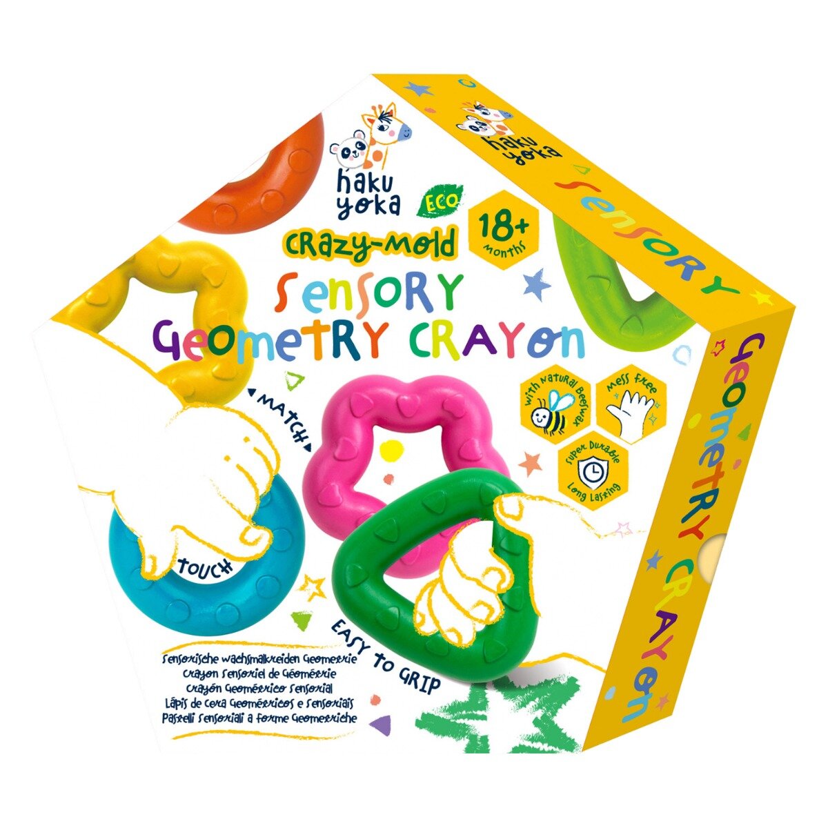Avenir Set 6 creioane cerate geometrice Crazy-Mold Haku Yoka
