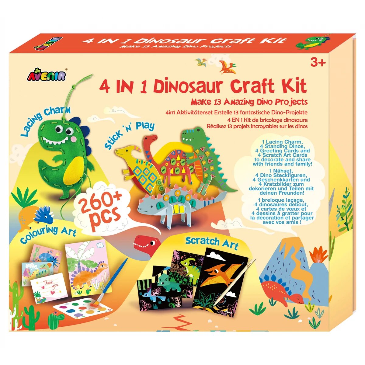 Avenir Set creativ 4 in 1 Dinozauri