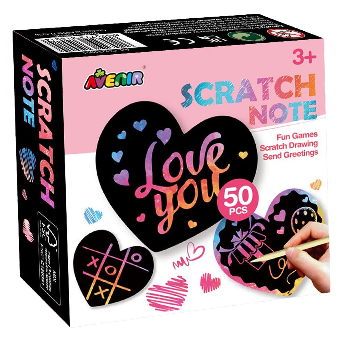 Avenir Set de razuit Scratch Notes in forma de inima 50 de cartonase