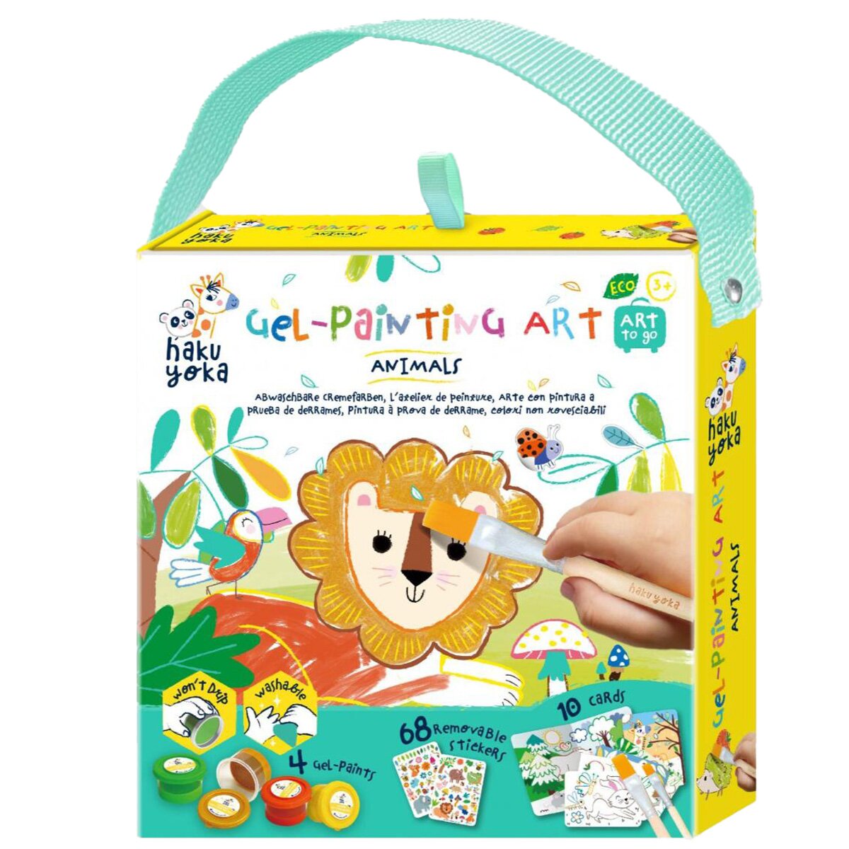 Avenir Set portabil de pictura cu gel Haku Yoka Animale