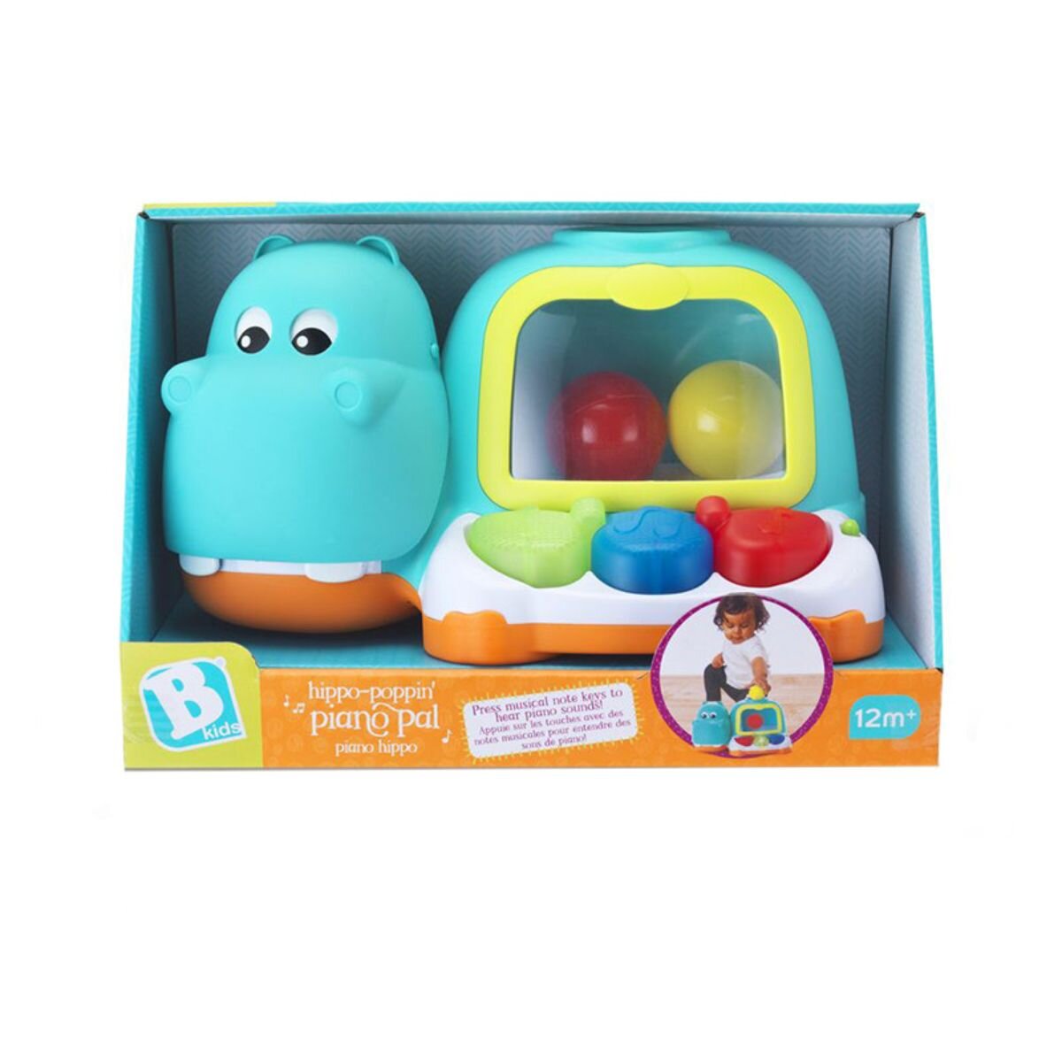 B Kids Jucarie pentru bebelusi pian hipopotam