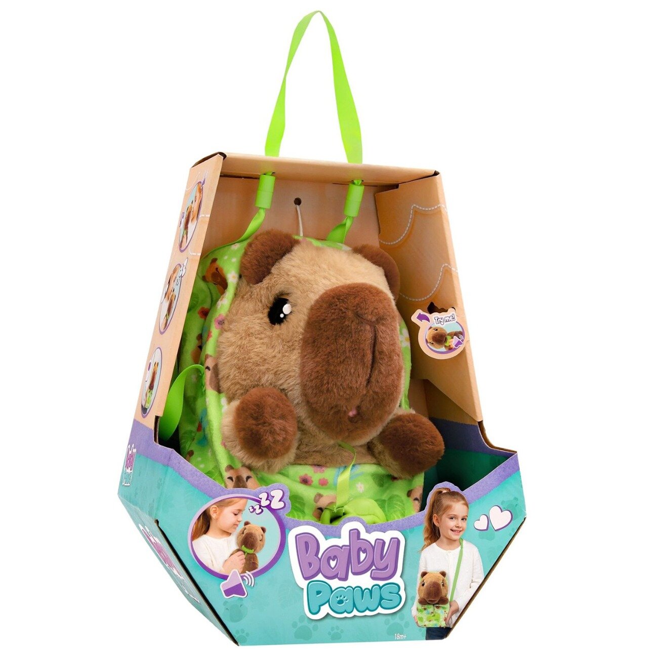 Baby Paws Jucarie de plus interactiva Capybara