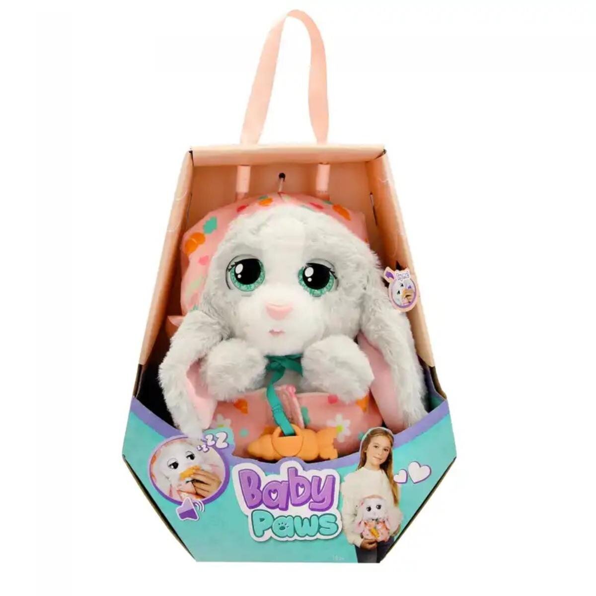 Baby Paws Jucarie de plus interactiva Iepuras 24 cm