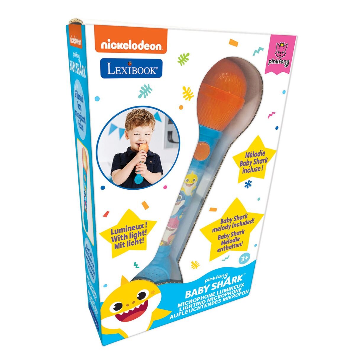 Baby Shark Microfon Lexibook cu efecte sonore si luminoase