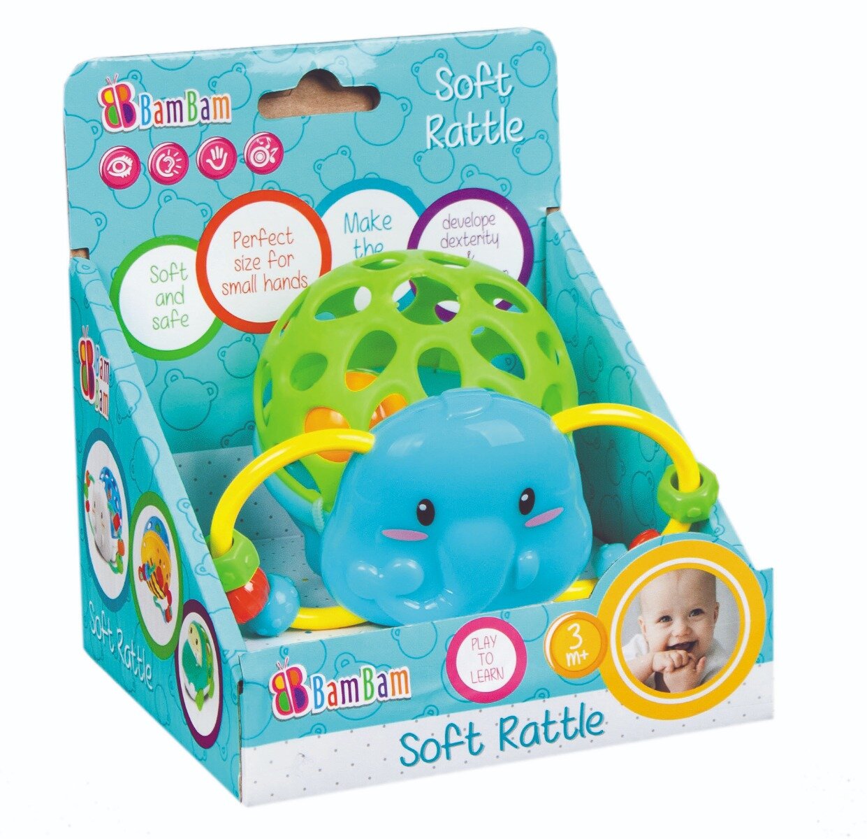 BamBam Jucarie bebelusi Zornaitoare moale Elefant