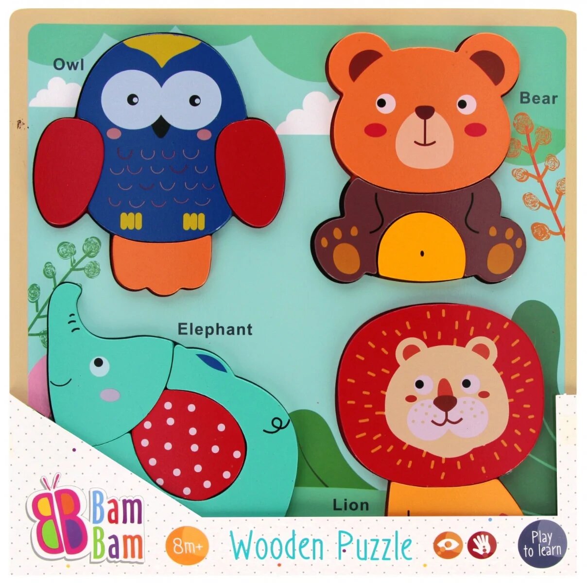 BamBam Puzzle de lemn Animale salbatice