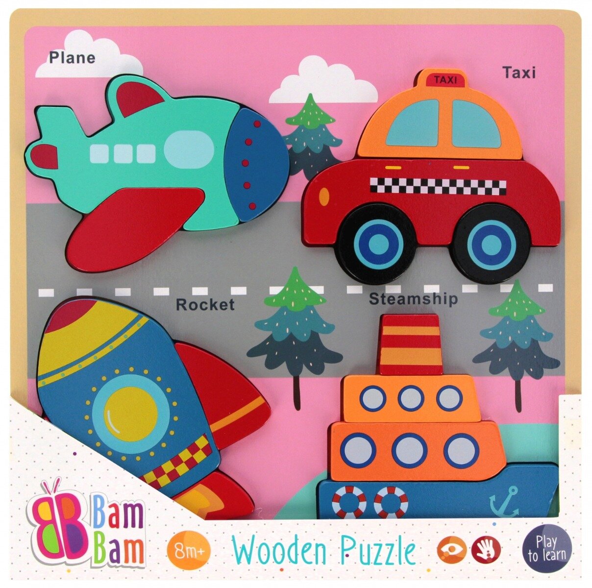 BamBam Puzzle de lemn Vehicule