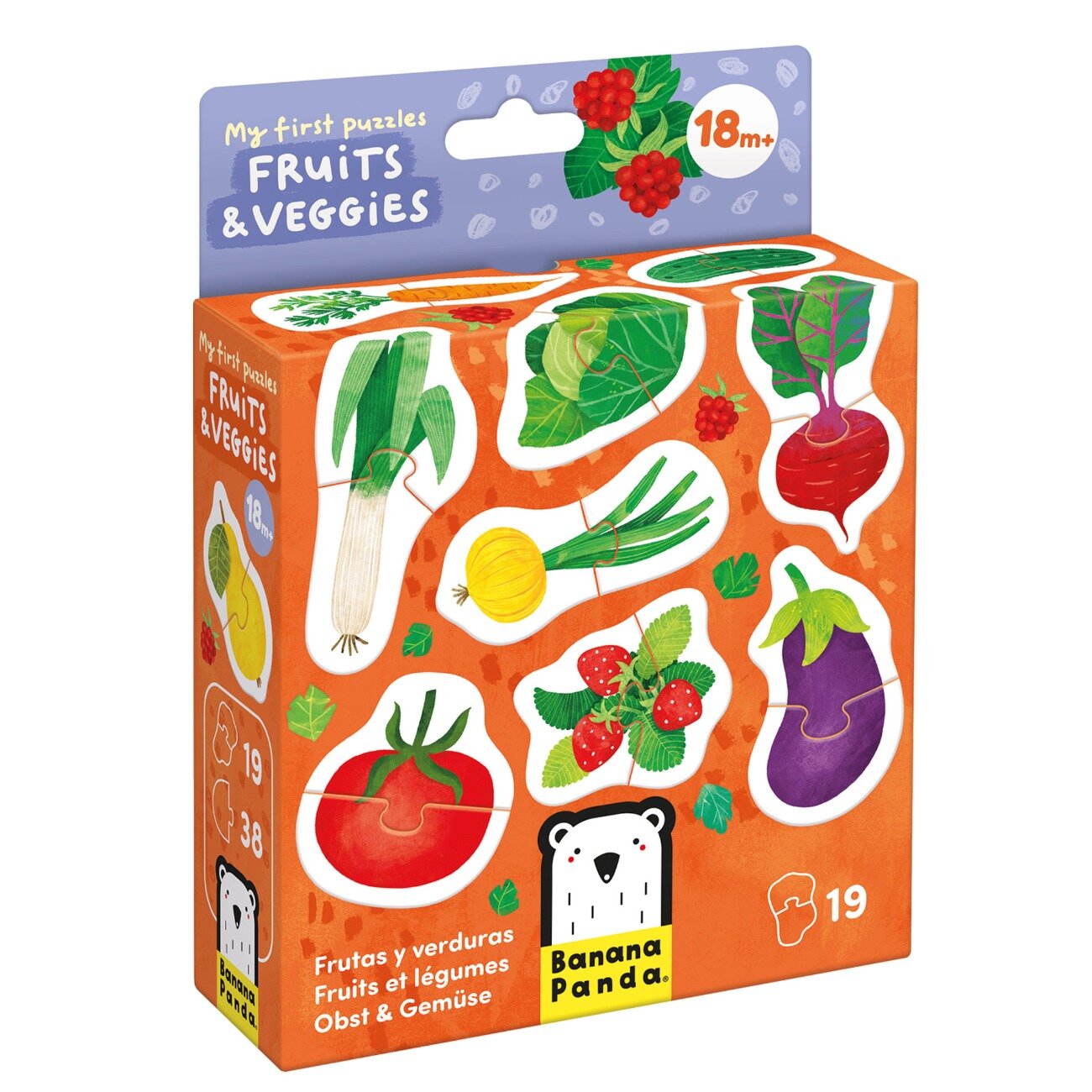 Banana Panda Primul meu puzzle Fructe si Legume 38 piese