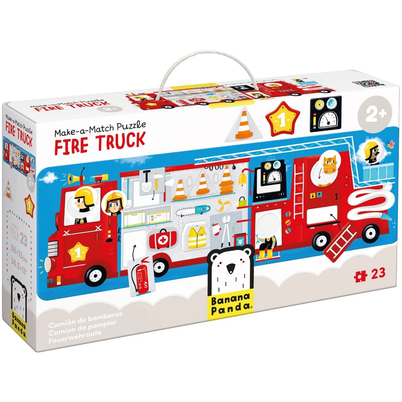 Banana Panda Puzzle make-a-match Masinuta de pompieri 23 piese