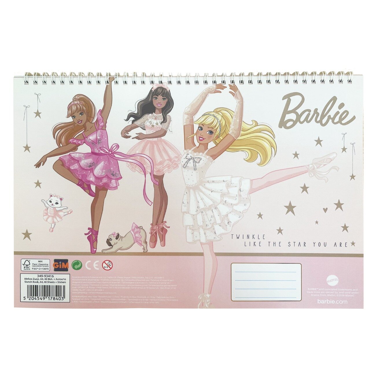 Barbie Bloc de desen si stickere Ballet 40 file