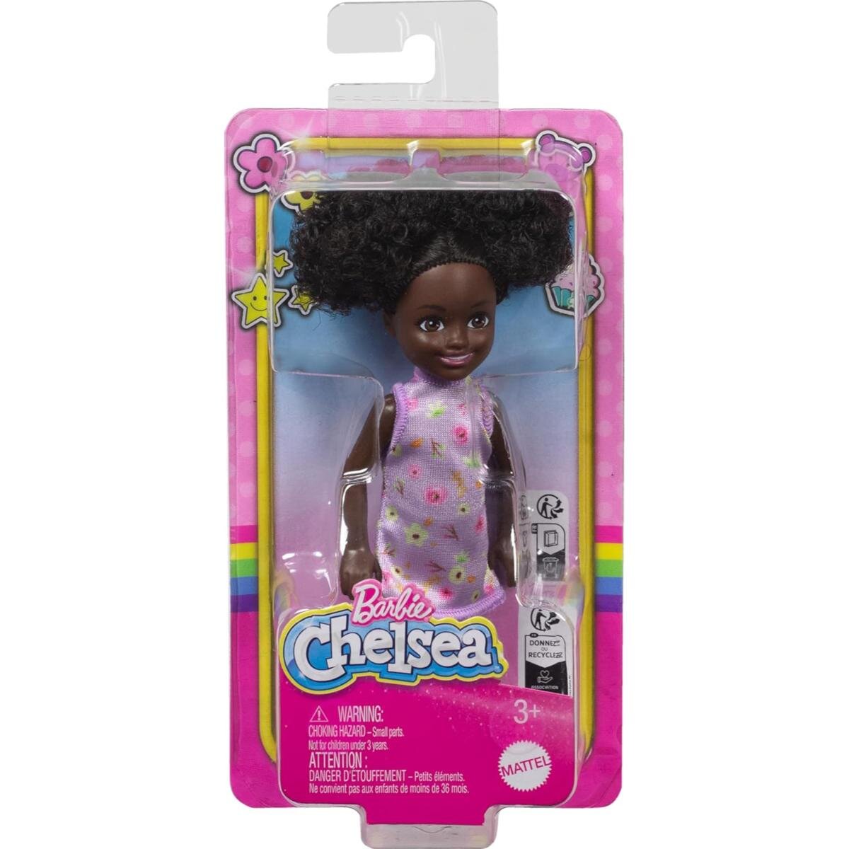 Barbie Papusa Chelsea Purple Floral Dress HXM96