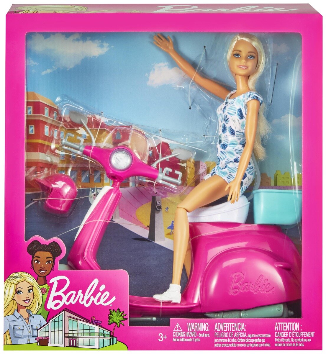 Barbie Papusa cu scooter GBK85