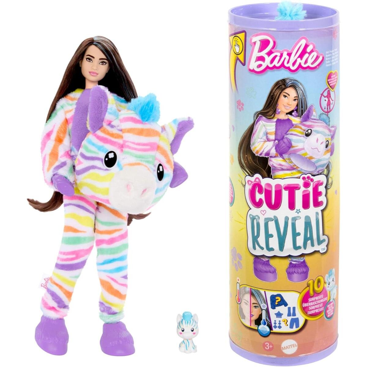 Barbie Papusa Cutie Reveal Zebra 10 surprize HRK39