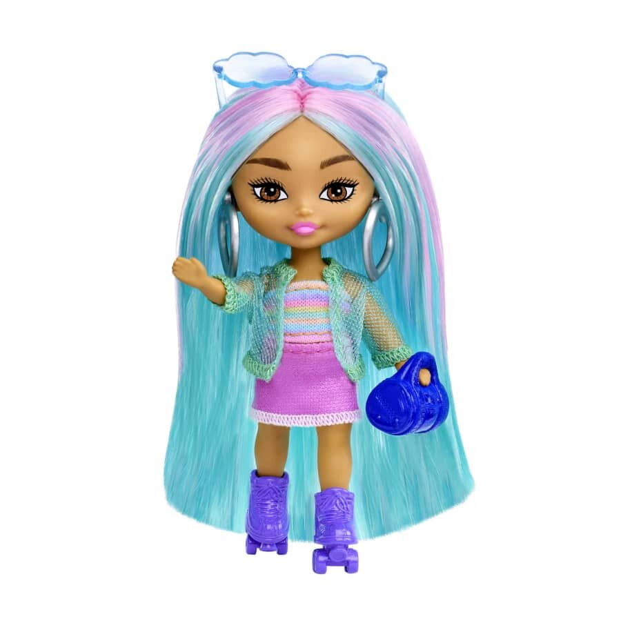 Barbie Papusa Extra Mini Minis cu par si accesorii 8 cm HLN45