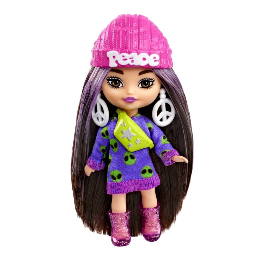 Barbie Papusa Extra Mini Minis cu par si accesorii 8 cm HLN46