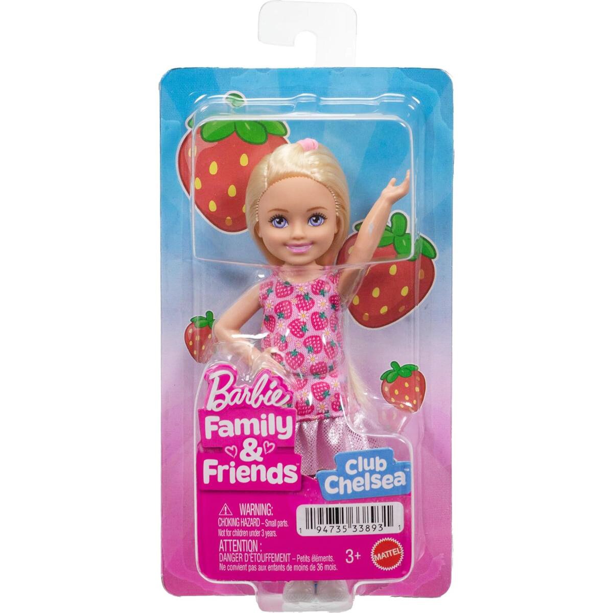 Barbie Papusa Family&Friends Club Chelsea Strawberry Dress JJB33