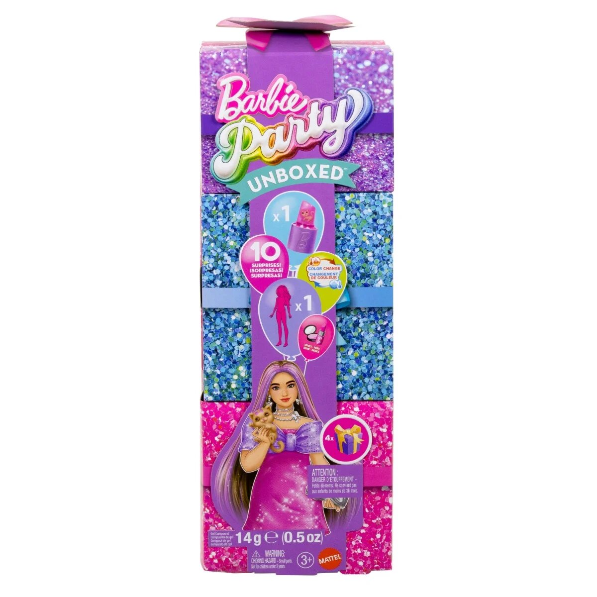 Barbie Papusa Party Unboxed Glam Pink Curvy 10 surprize JFY67