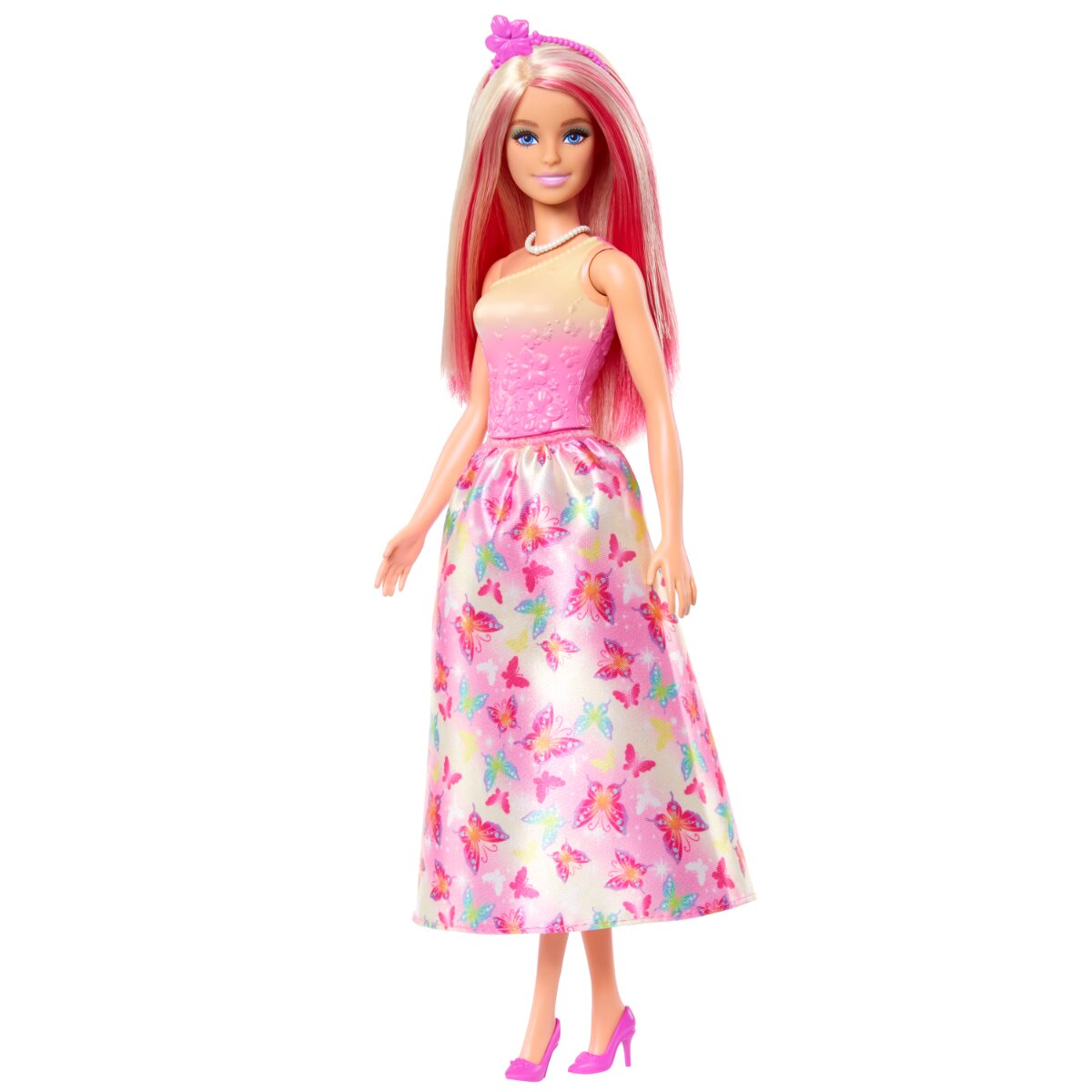 Barbie Papusa printesa cu parul roz Dreamtopia HRR08