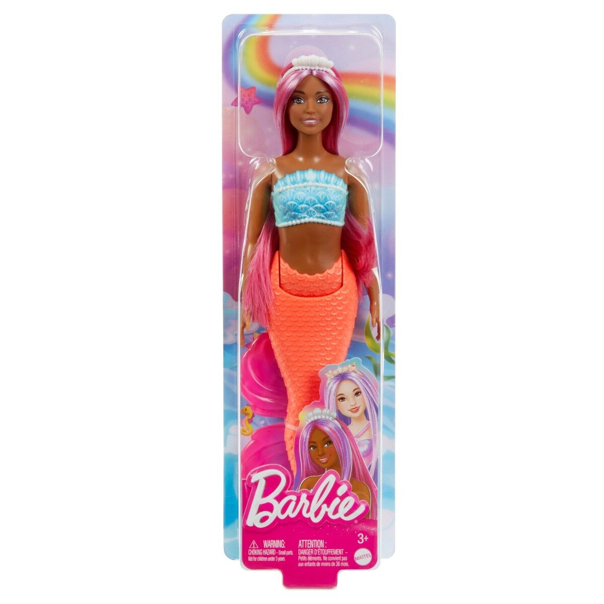 Barbie Papusa sirena cu accesorii Rosu HRR04