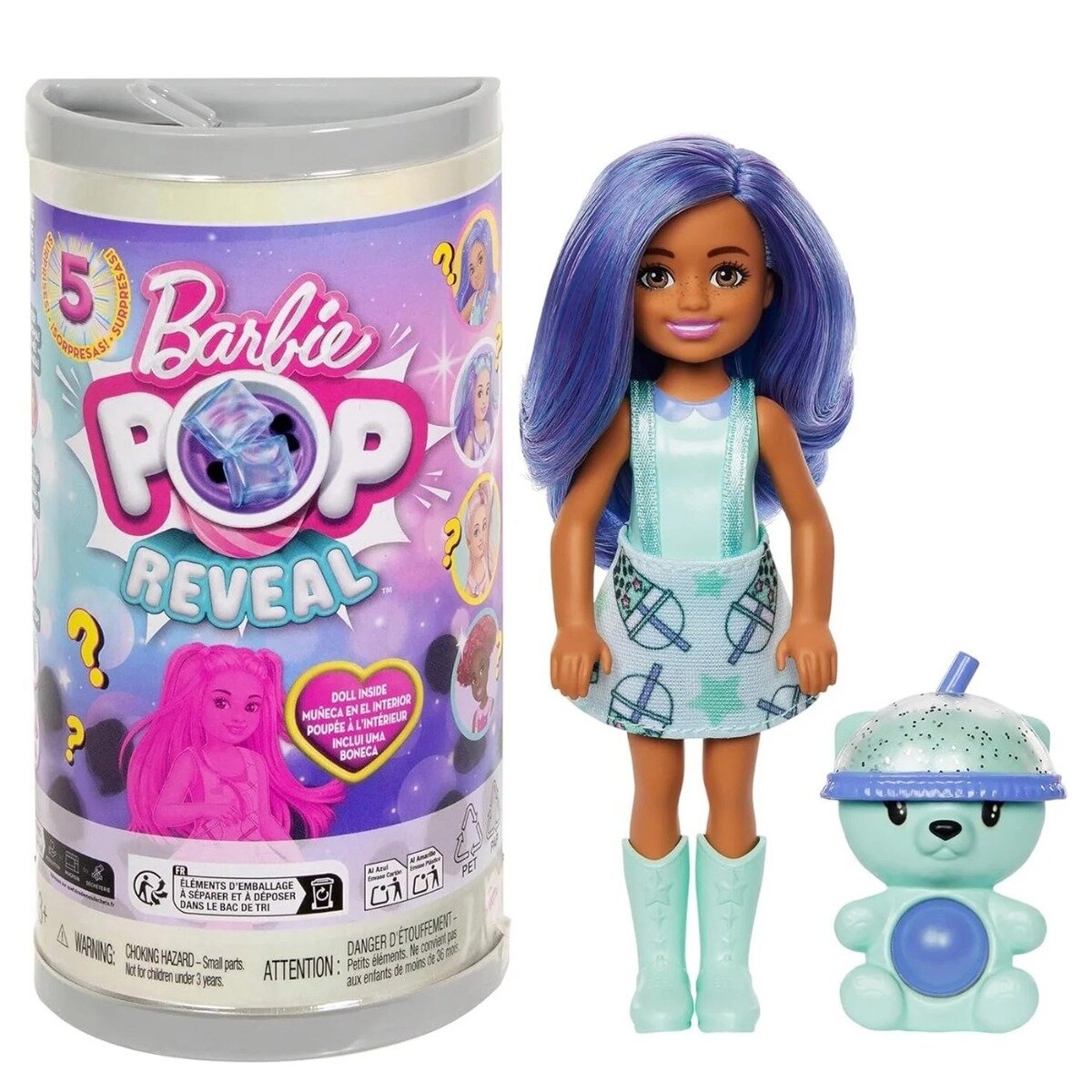 Barbie Papusa surpriza Chelsea Pop Reveal Bubble Tea 5 surprize HRK63