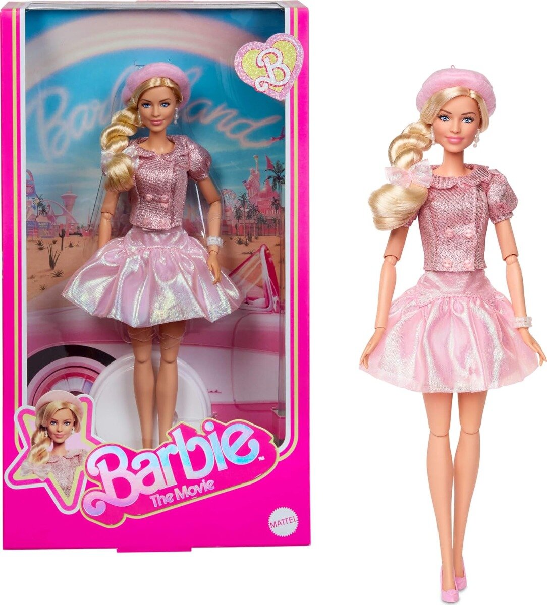 Barbie Papusa The Movie Pink Beret Margot Robbie JBJ53