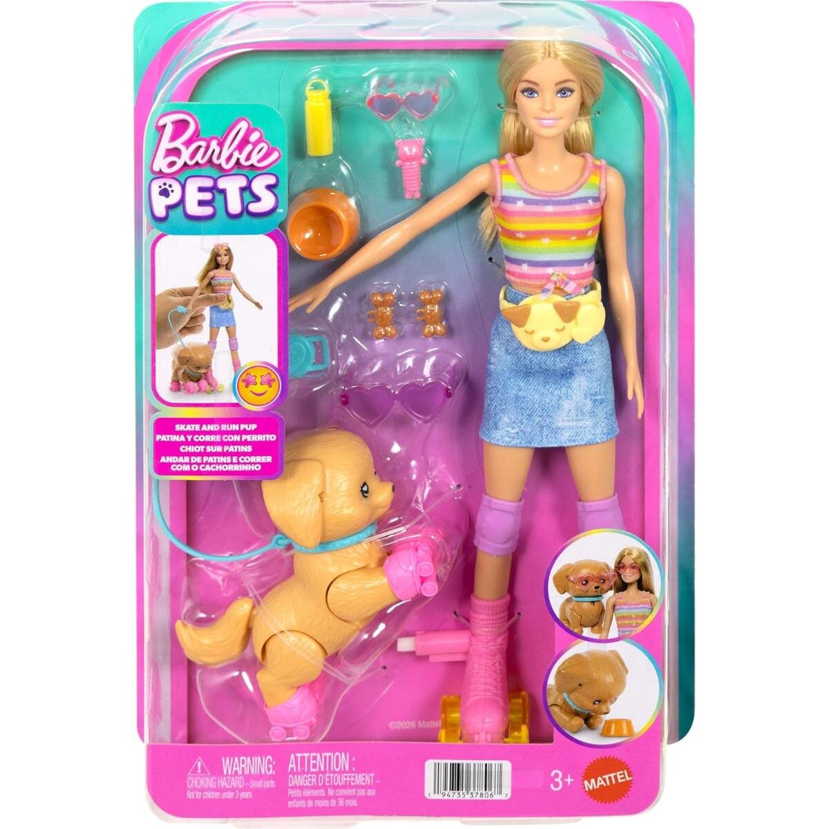 Barbie Set papusa pe role cu catelus Pets JMJ44