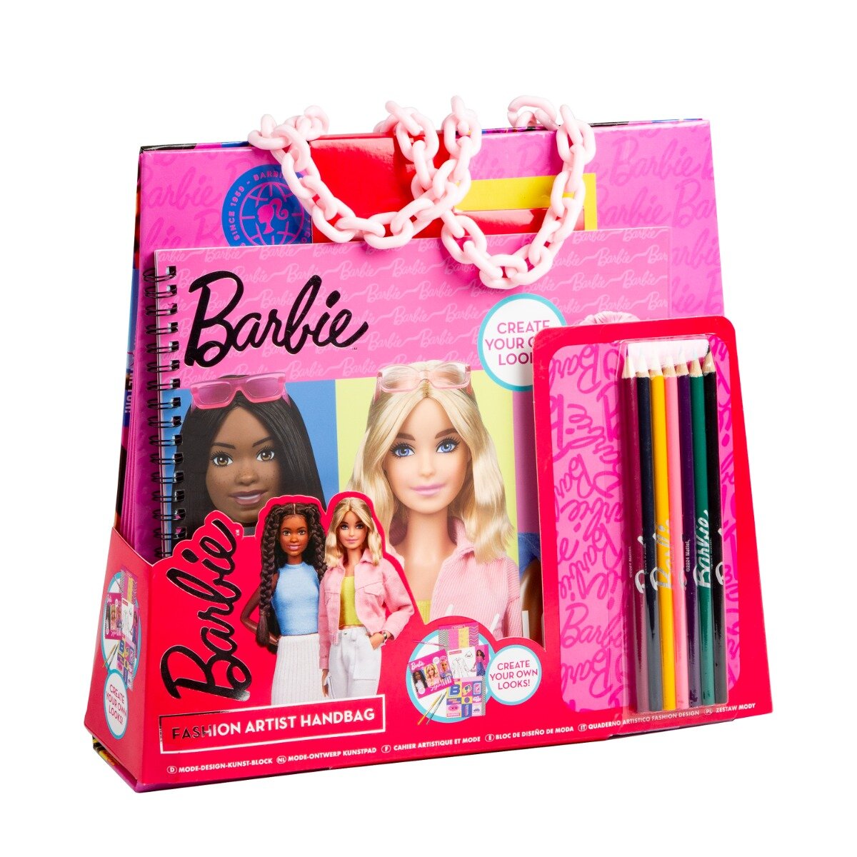 Barbie Set pentru desen in geanta de mana Fashion Artist