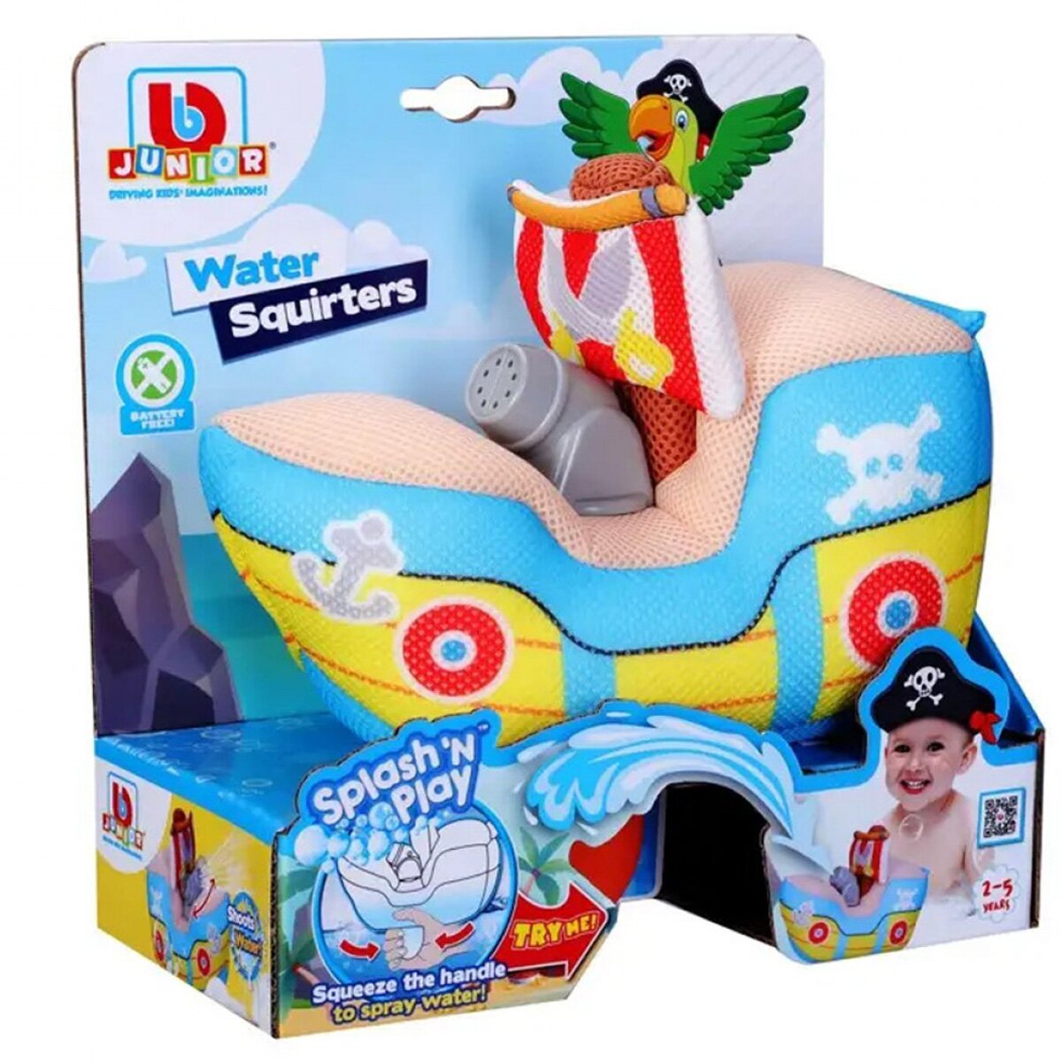 Bburago Junior Barca pirat din material textile cu stropitoare