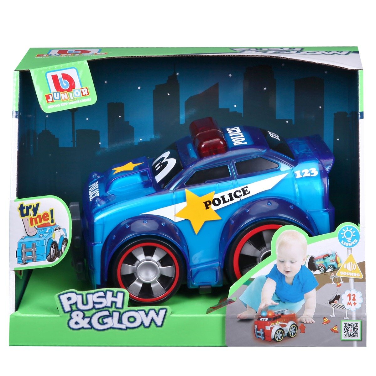 Bburago Junior Masina de politie Push And Glow