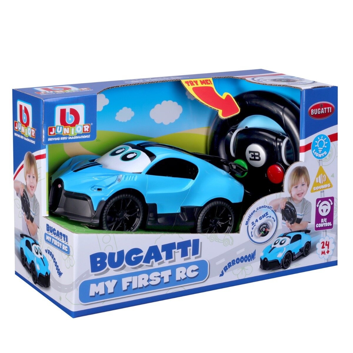 Bburago Junior Prima mea masina cu telecomanda Bugatti Divo Albastru