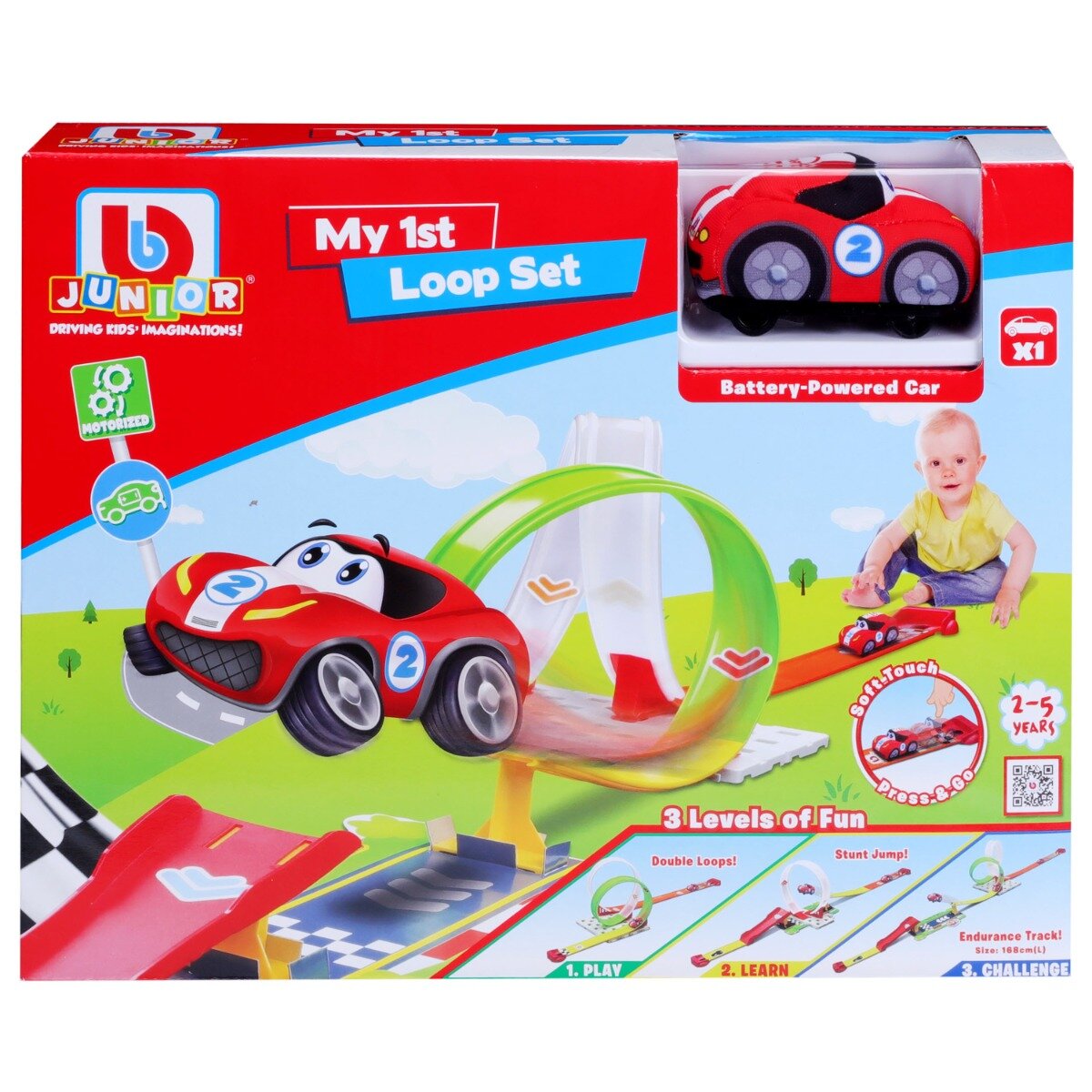Bburago Junior Prima mea masinuta cu rampa de lansare Bburago Rosu