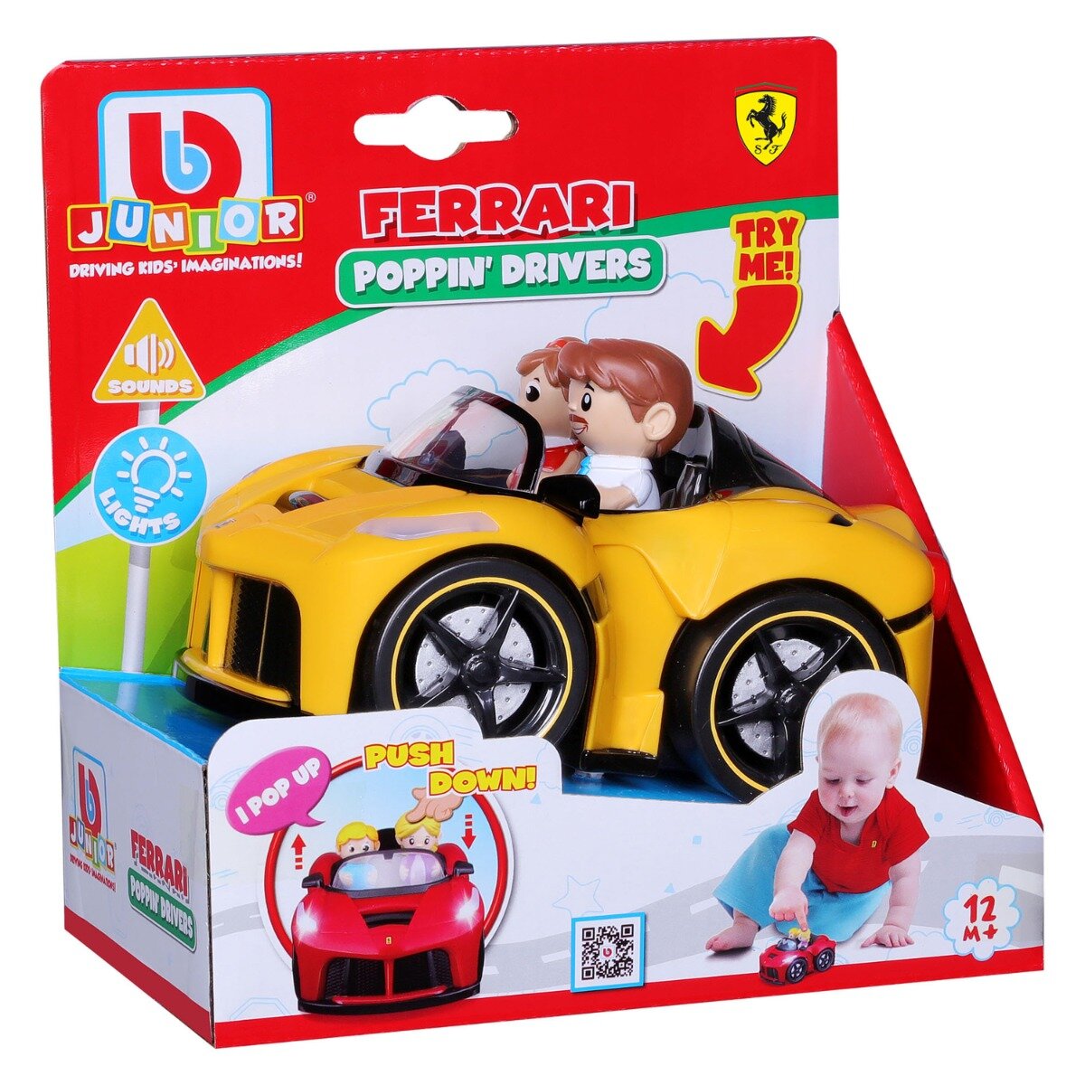 Bburago Junior Primul meu Ferrari Bburago Poppin Drivers Galben