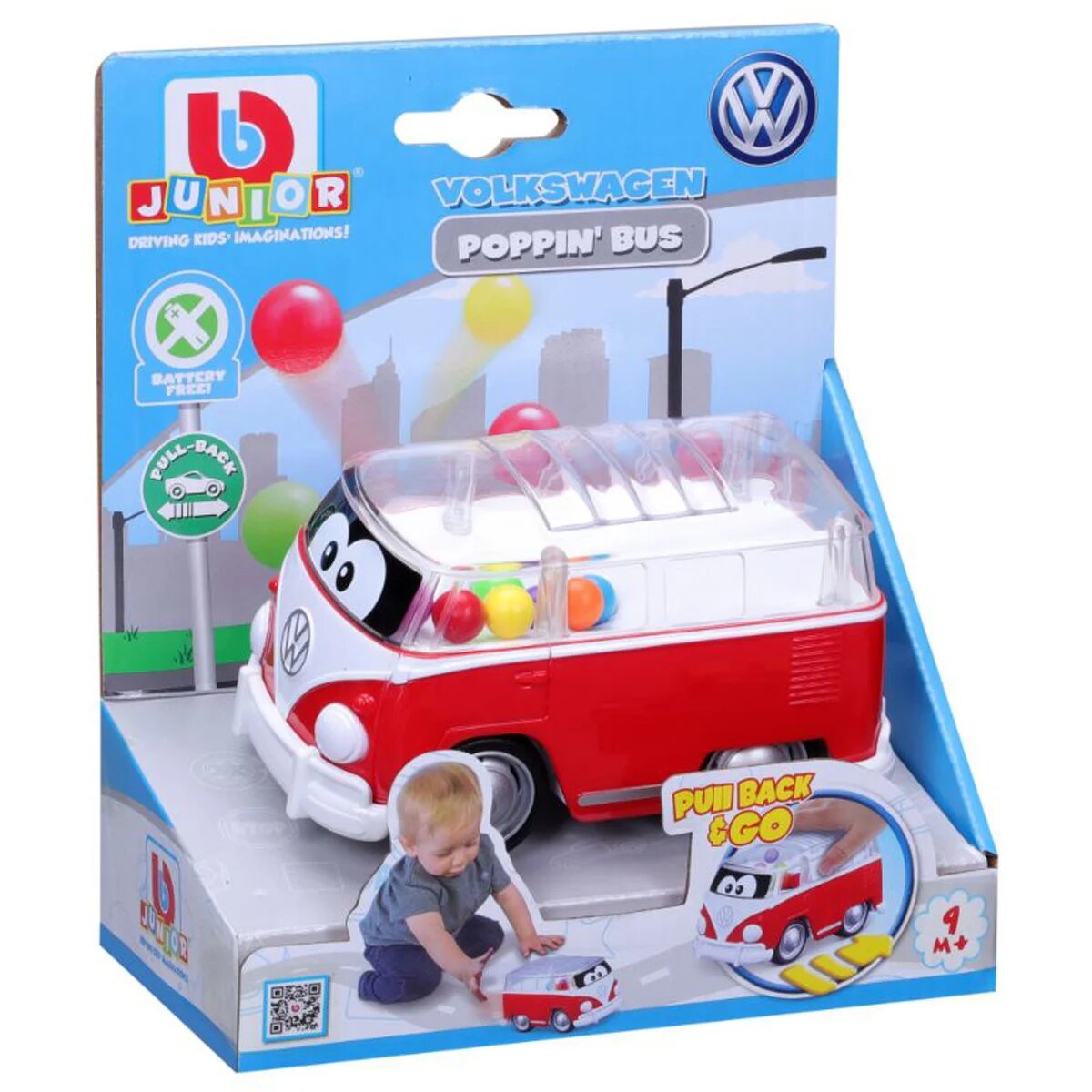 Bburago Junior Primul meu Volkswagen Bburago Poppin Bus Rosu