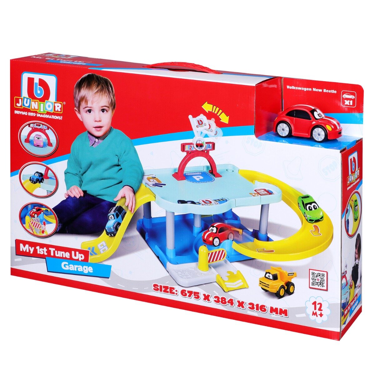 Bburago Junior Set de joaca masinuta si garaj de tuning Bburago Volkswagen New Beetle