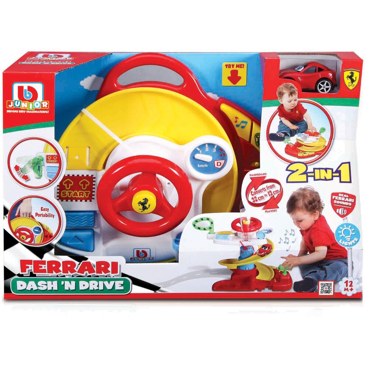 Bburago Junior Set pista cu volan si masinuta Ferrari