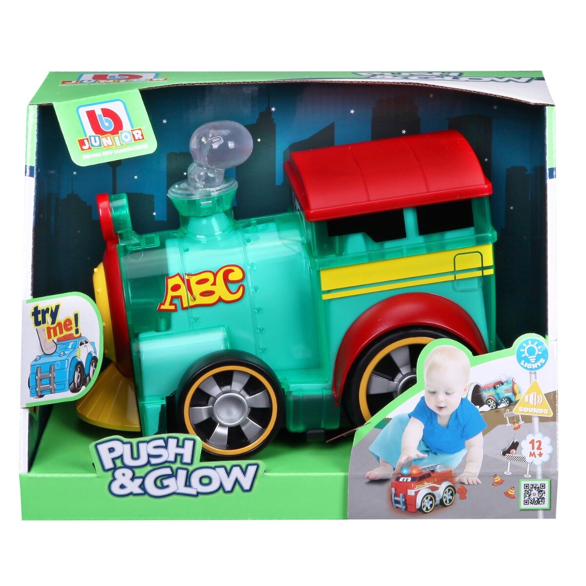 Bburago Junior Tren cu lumini si sunete Push And Glow