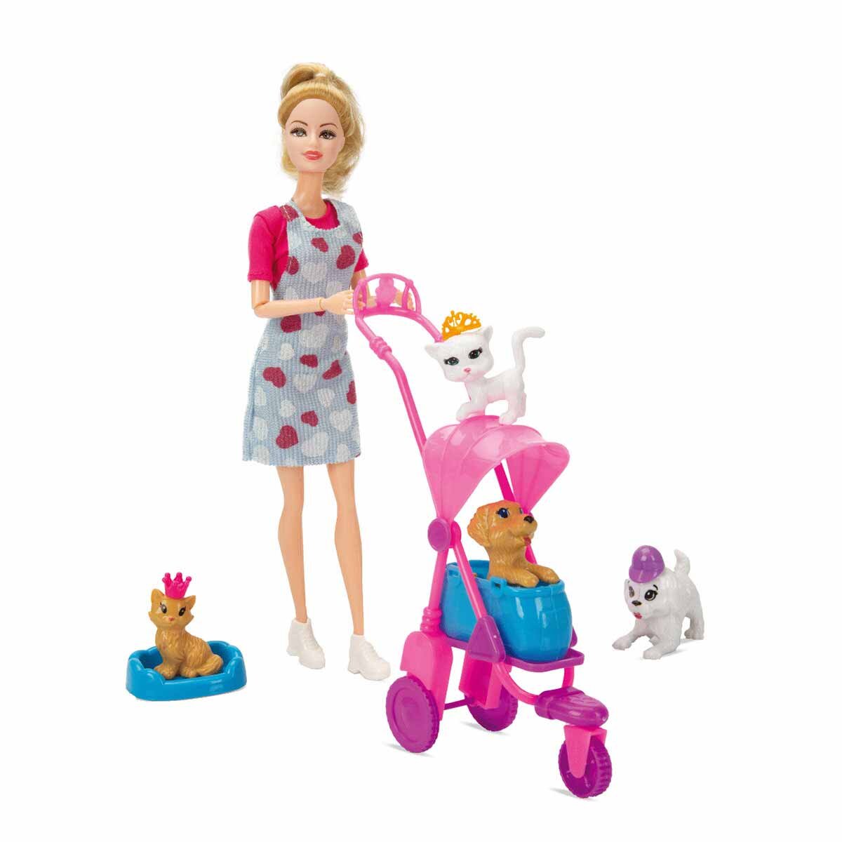 Belissa Papusa mama Bellisei cu animalute de companie si accesorii