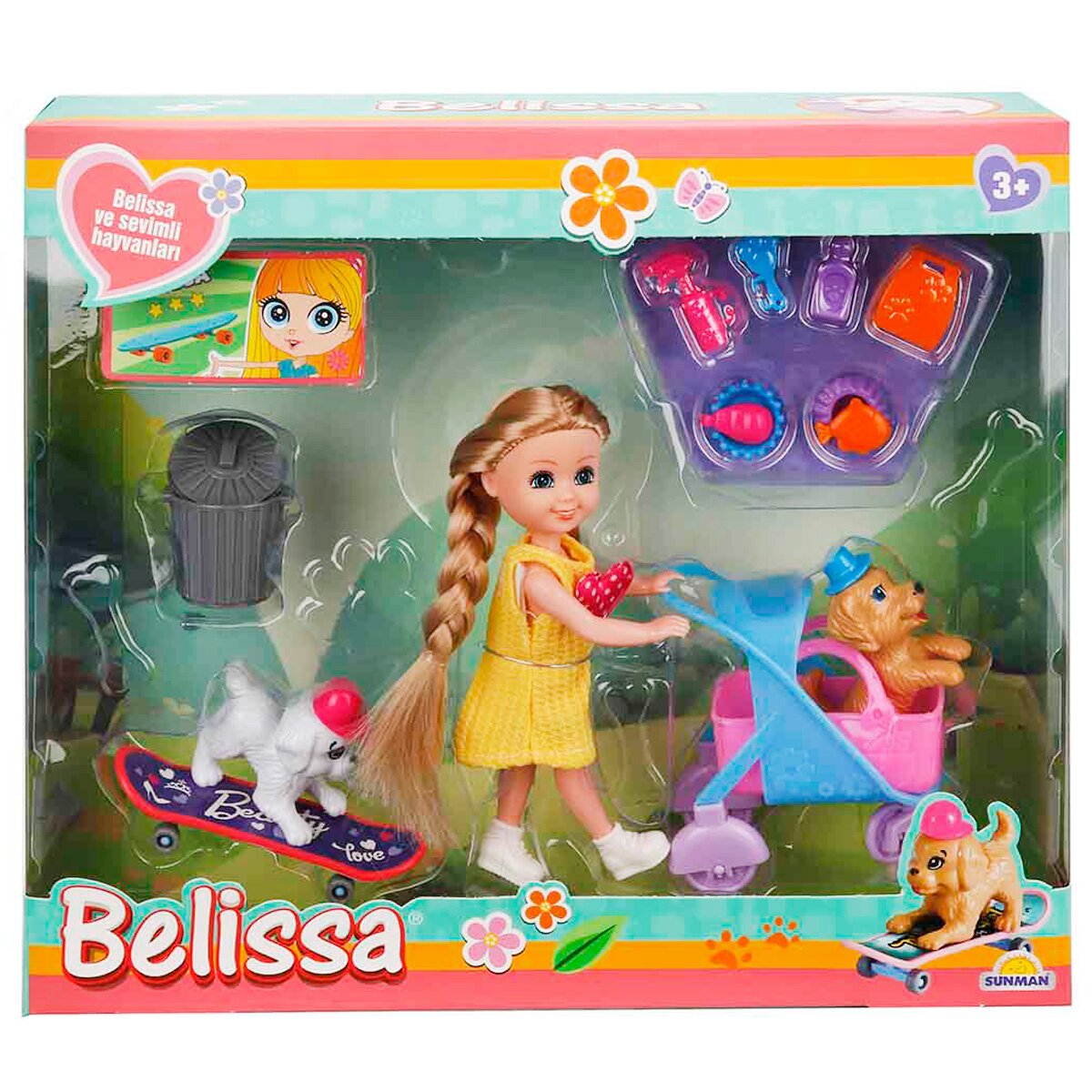 Belissa Set de joaca papusa 2 catelusi si accesorii