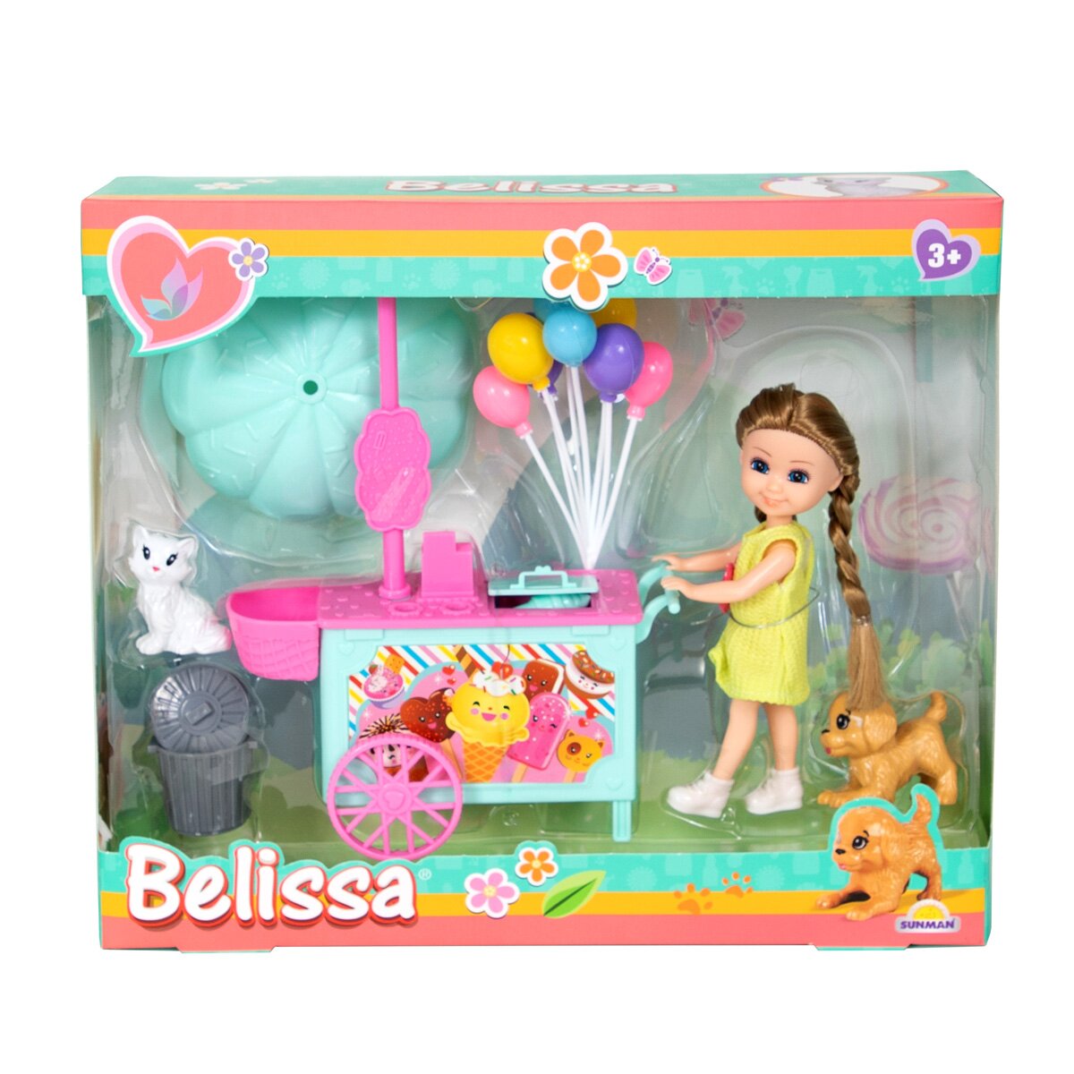 Belissa Set de joaca papusa Caruciorul de inghetata Bleu
