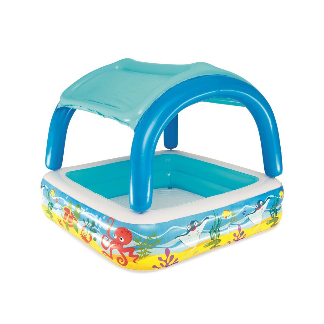 BESTWAY Piscina gonflabila cu acoperis model ocean 140 x 140 x 114 cm