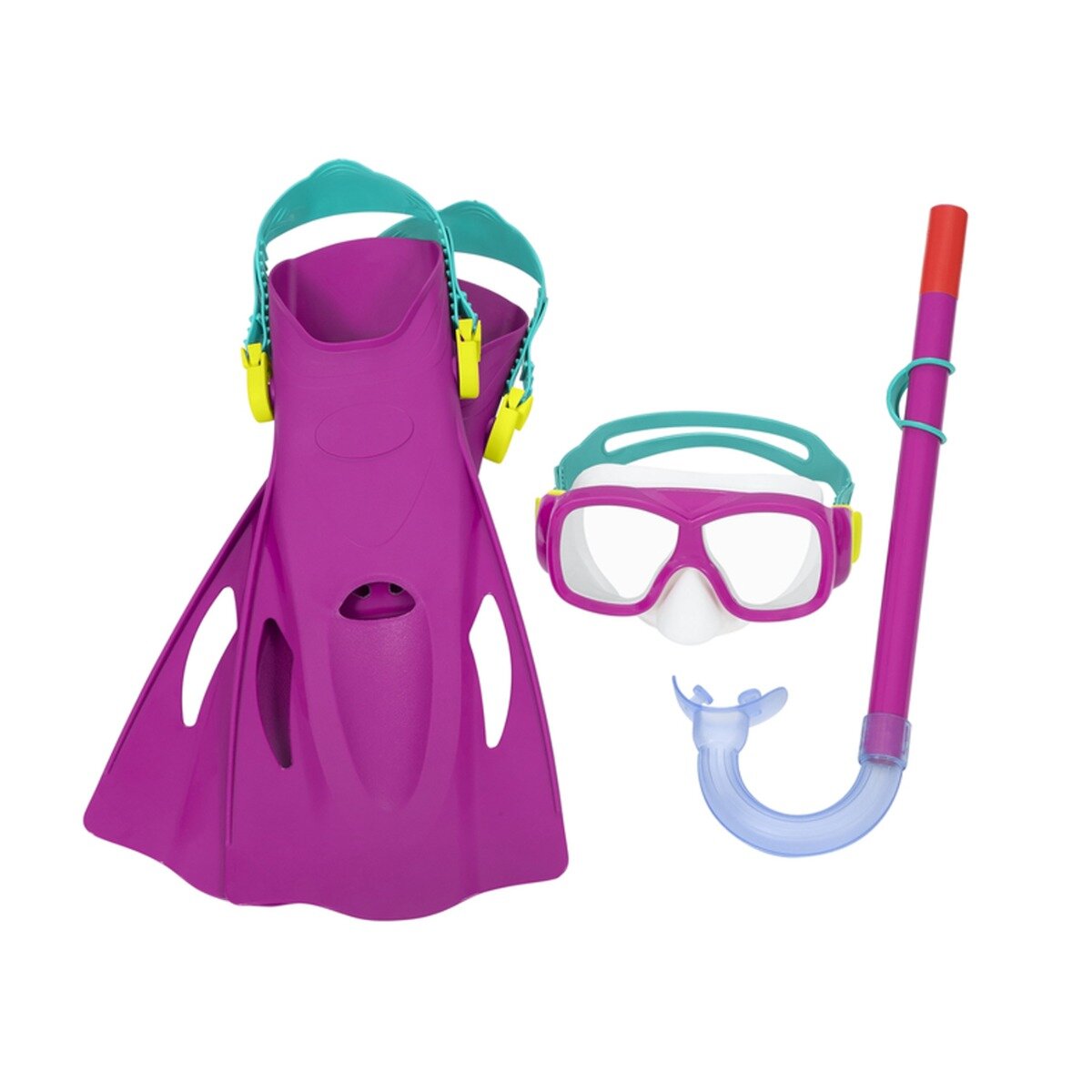 BESTWAY Set masca de scufundari snorkel si labe inot Roz